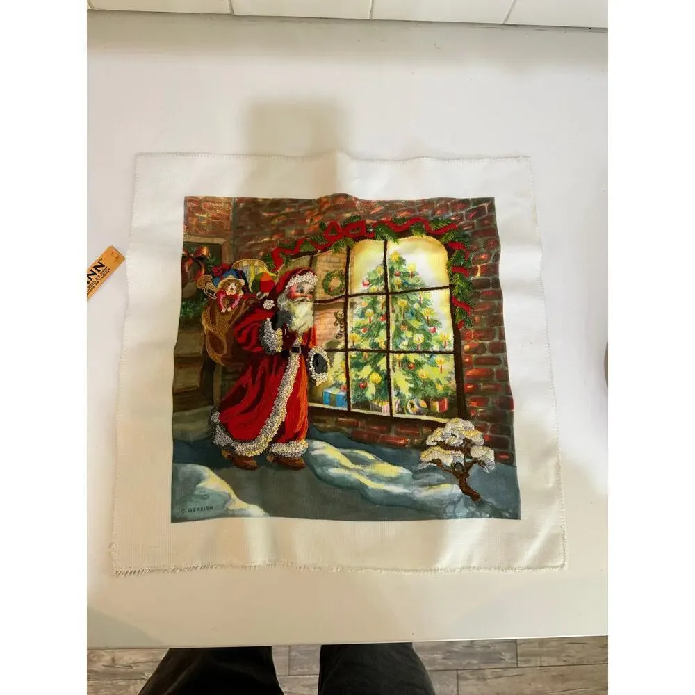 Needle Treasures Christmas Cross Stitch Kit Santa at the Window 14 X 14